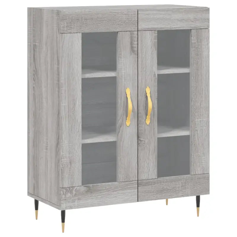 Klassiek Dressoir met Glas in Bewerkt Hout Grijs Sonoma Conducto - Dressoirs & buffetkasten
