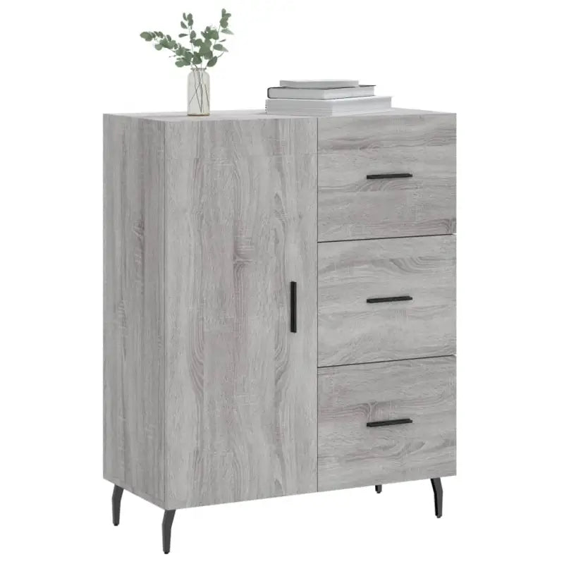 Klassiek dressoir van bewerkt hout in grijs sonoma stijl - Dressoirs & buffetkasten