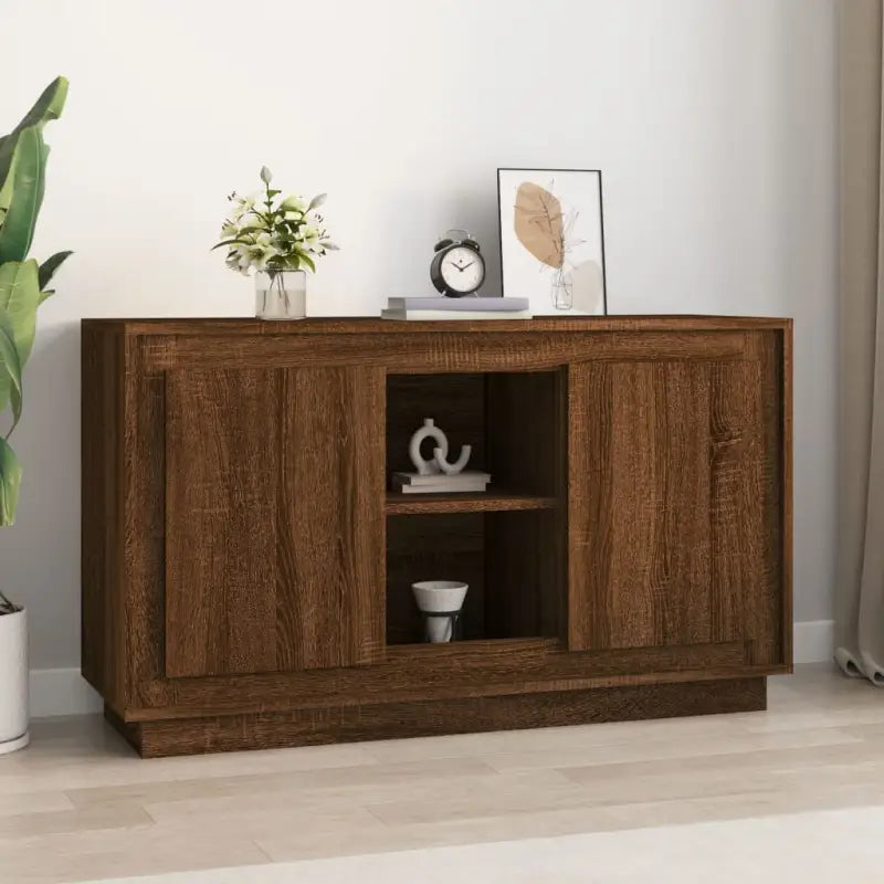 Klassiek dressoir van bewerkt hout met tijdloze uitstraling - bruin eikenkleur / 1 - Dressoirs & buffetkasten