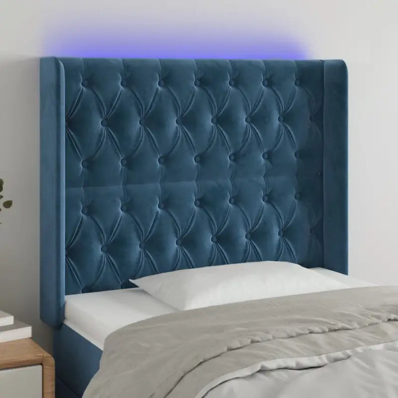 Klassiek LED Hoofdbord en Voetbord voor een moderne slaapkamer - Donkerblauw / 93 x 16 x 118/128 cm / 1 - Hoofdborden