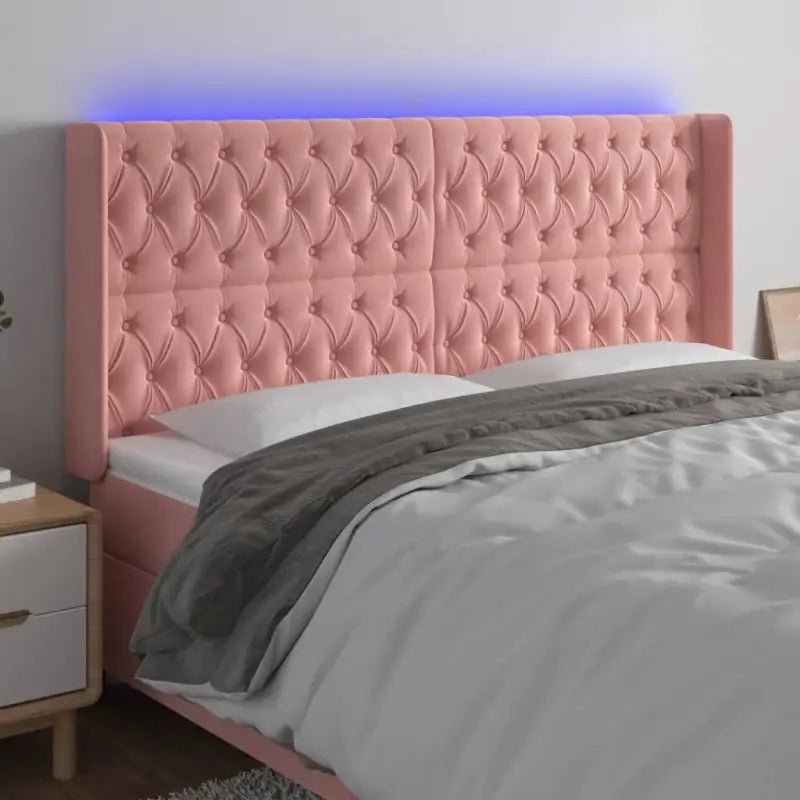 Klassiek LED Hoofdbord en Voetbord voor een moderne slaapkamer - Roze / 203 x 16 x 118/128 cm / 1 - Hoofdborden