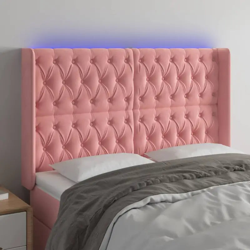 Klassiek LED Hoofdbord en Voetbord voor een moderne slaapkamer - Roze / 163 x 16 x 118/128 cm / 1 - Hoofdborden