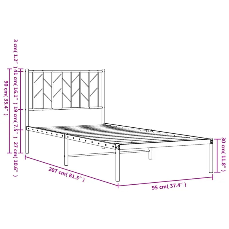 Klassiek metaal bedframe met metalen latten en extra opbergruimte - Bedden & bedframes