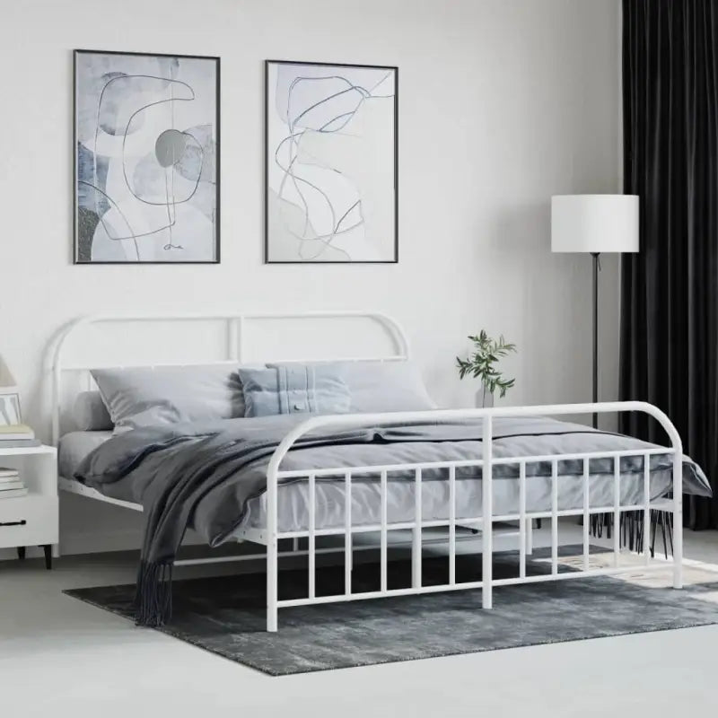 Klassiek metalen bedframe met extra opbergruimte en metalen latten - Bedden & bedframes