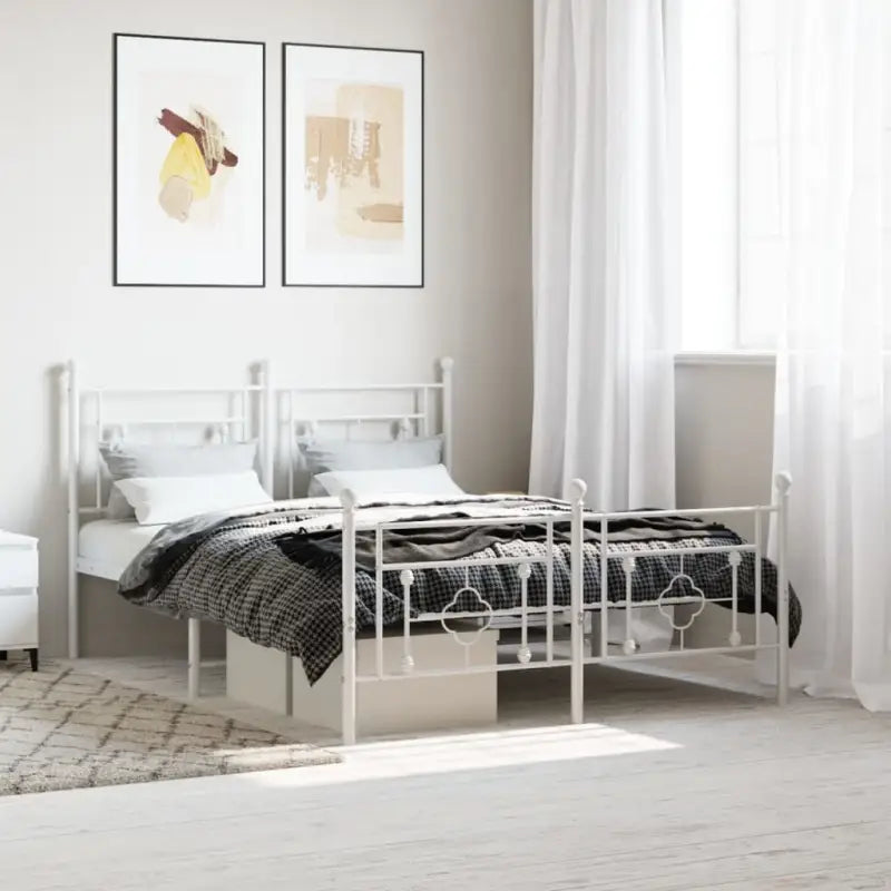 Klassiek metalen bedframe met extra opbergruimte en metalen latten - Bedden & bedframes