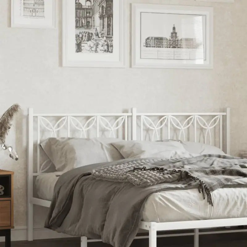 Klassiek stalen hoofdbord en voetbord voor een complete slaapkamer uitstraling - Wit / 150 cm / 1 - Hoofdborden