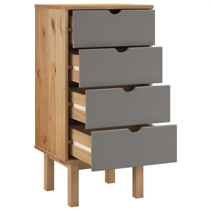 Klassieke houten ladekast van massief grenenhout met Scandinavisch design - Commodes & ladekasten