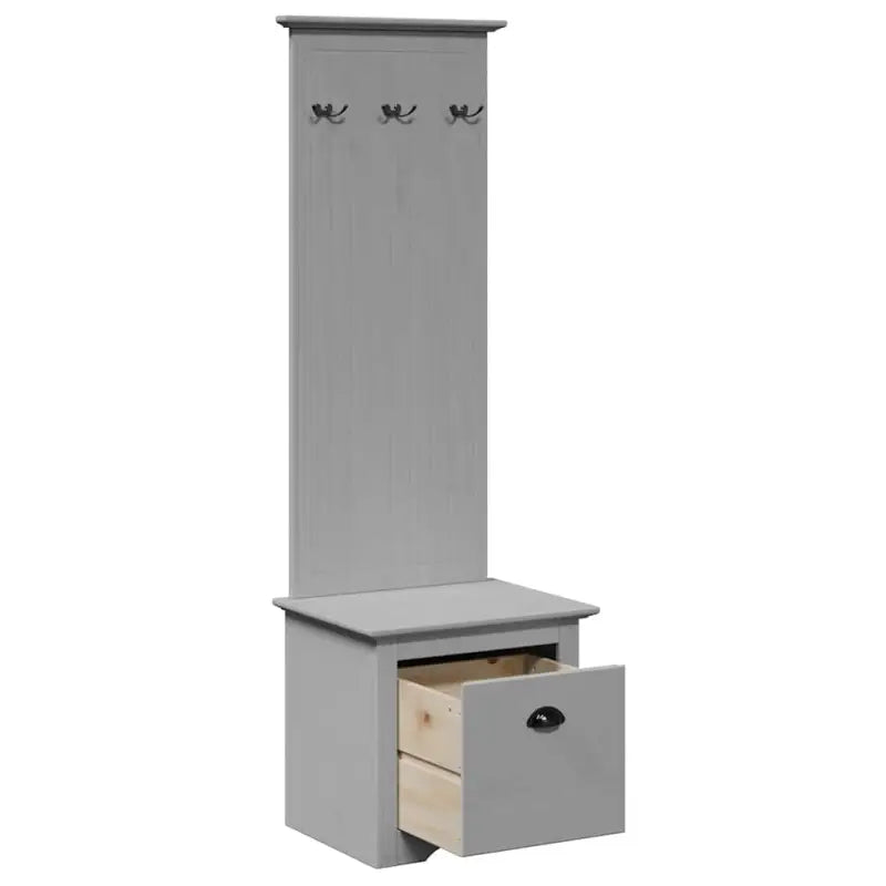 Klassieke Opberg- en Halbankje van Massief Grenenhout met Metalen Handvat - Opberg- & halbankjes