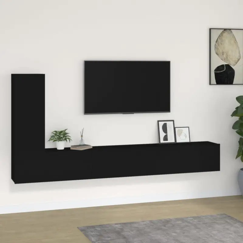 Klassieke Tv-meubels met bewerkt hout voor een stijlvolle kamer - Zwart / 3 / 100 cm - Tv-meubels
