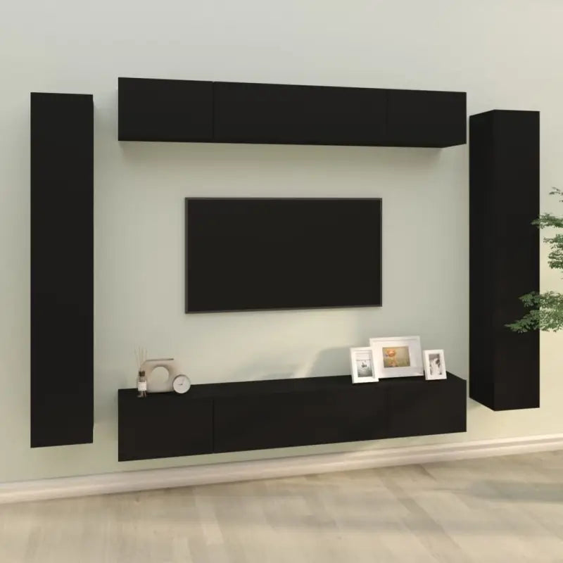 Klassieke Tv-meubels met bewerkt hout voor een stijlvolle woonkamer - Zwart / 8 / 100 cm - Tv-meubels