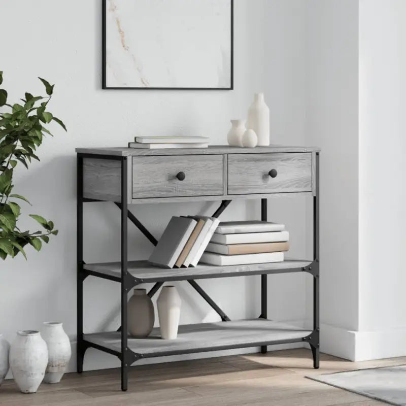 Klassieke wandtafel van bewerkt hout voor binnengebruik - Grijs sonoma / 1 / 75 cm - Bijzettafels