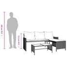 L-vormige tuinbank van poly rattan voor comfortabele zitervaring - Loungebanken