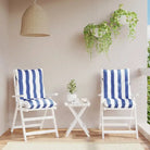 Lage rug stoelkussens van oxford stof voor een frisse buitenruimte - blauw en witte streep / 2 / with 2 elastic straps