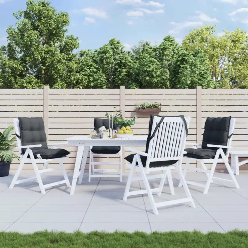 Lage rug stoelkussens van oxford stof voor een frisse buitenruimte - Antraciet / 4 / with 2 elastic straps