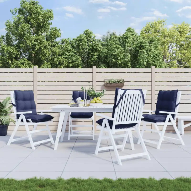 Lage rug stoelkussens van oxford stof voor een frisse buitenruimte - Marineblauw / 4 / with 2 elastic straps