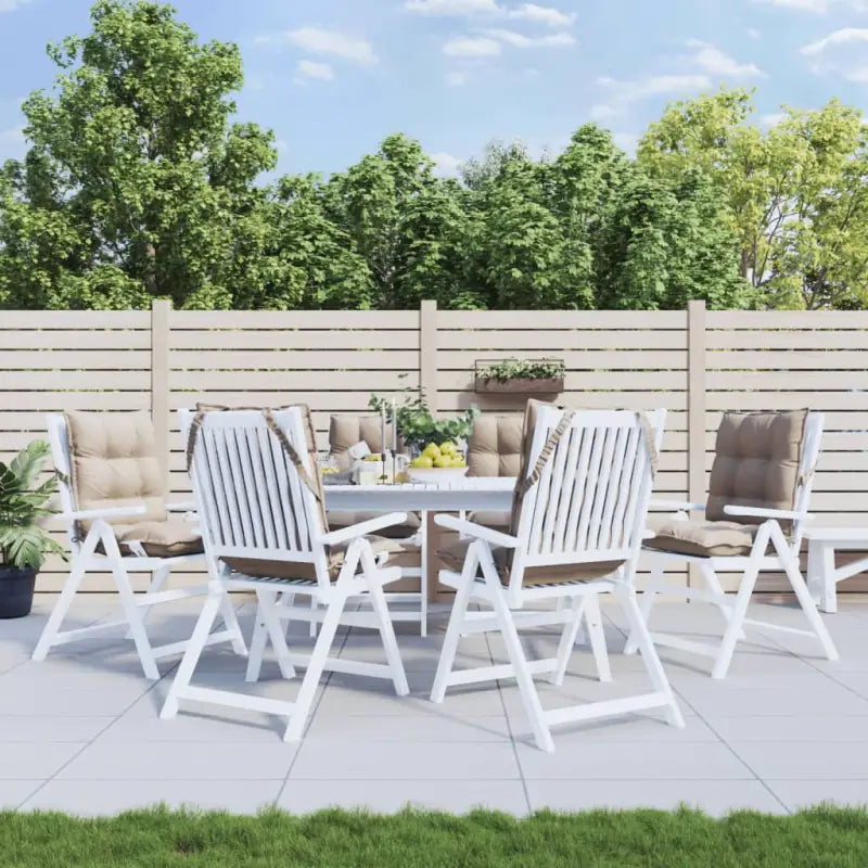 Lage rug stoelkussens van oxford stof voor een frisse buitenruimte - Taupe / 6 / with 2 elastic straps - Stoelkussens