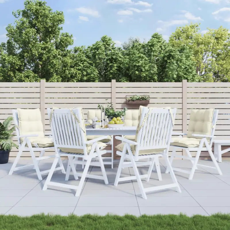 Lage rug stoelkussens van oxford stof voor een frisse buitenruimte - Crème / 6 / with 2 elastic straps - Stoelkussens