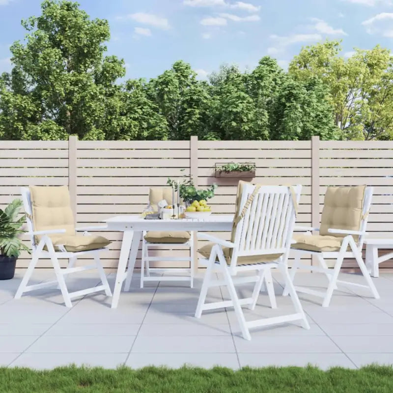 Lage rug stoelkussens van oxford stof voor een frisse buitenruimte - Beige / 4 / with 2 elastic straps - Stoelkussens