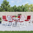 Lage rug stoelkussens van oxford stof voor een frisse buitenruimte - Wijnrood / 6 / with 2 elastic straps - Stoelkussens