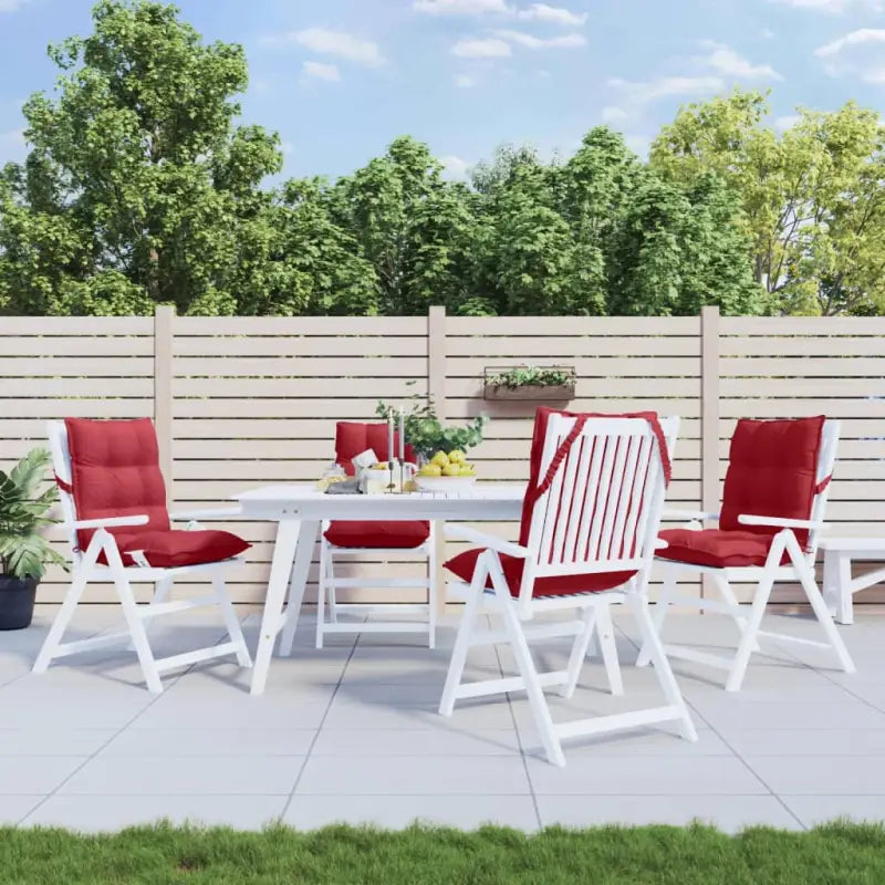 Lage rug stoelkussens van oxford stof voor een frisse buitenruimte - Wijnrood / 4 / with 2 elastic straps - Stoelkussens