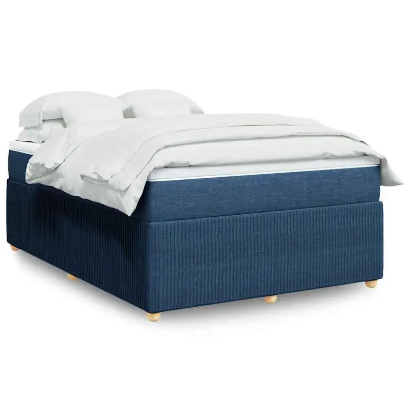 Lichtgrijs boxspringbed met ademend vermogen en duurzaam polyestermateriaal - Blauw / 160 x 200 cm - Bedden & bedframes