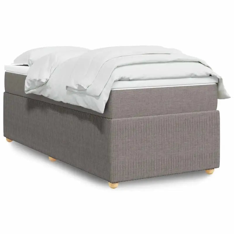 Lichtgrijs boxspringbed met ademend vermogen en duurzaam polyestermateriaal - Taupe / 80 x 200 cm - Bedden & bedframes