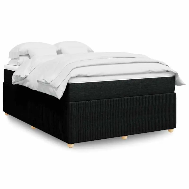 Lichtgrijs boxspringbed met ademend vermogen en duurzaam polyestermateriaal - Zwart / 140 x 190 cm - Bedden & bedframes