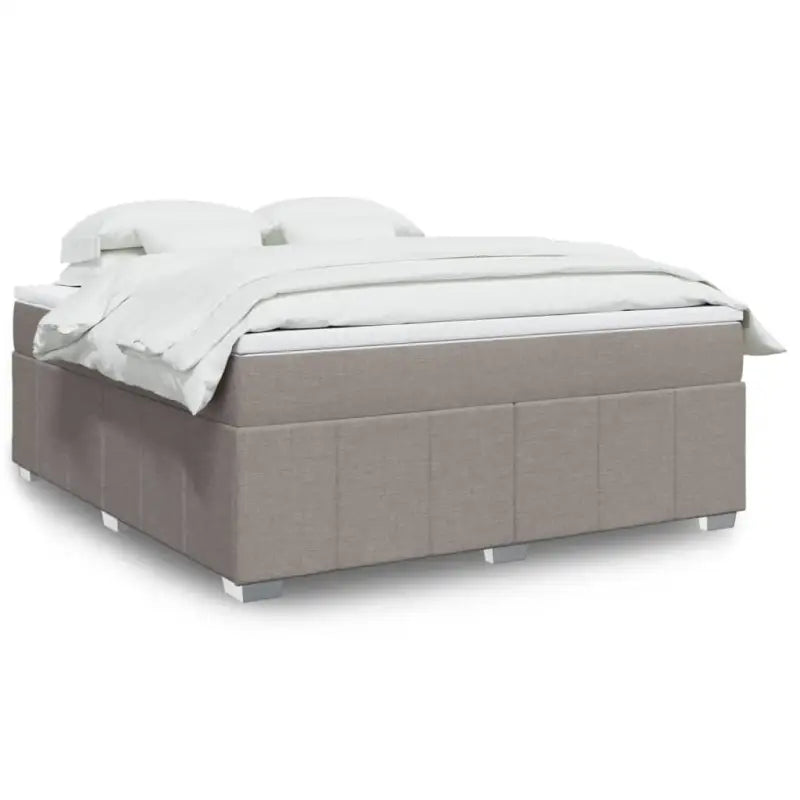 Lichtgrijs boxspringbed met ademend vermogen en duurzame vulling - Taupe / 180 x 200 cm - Bedden & bedframes