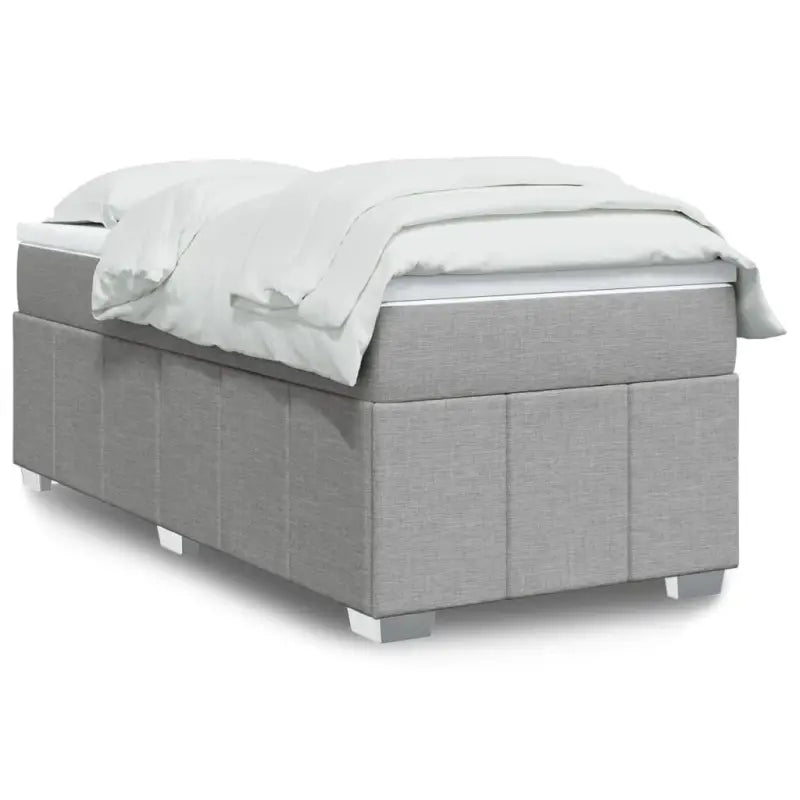 Lichtgrijs boxspringbed met ademend vermogen en duurzame vulling - Lichtgrijs / 90 x 190 cm - Bedden & bedframes