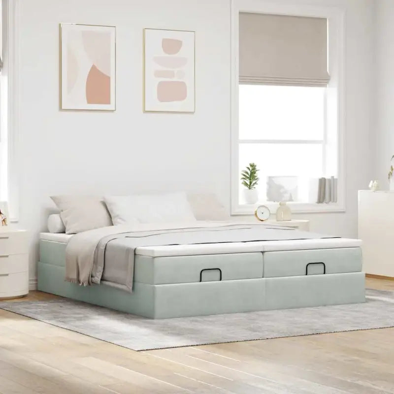 Lichtgrijs Ottomaanse Bed met Ruime Opbergruimte en Comfortabel Vulling - Bedden & bedframes