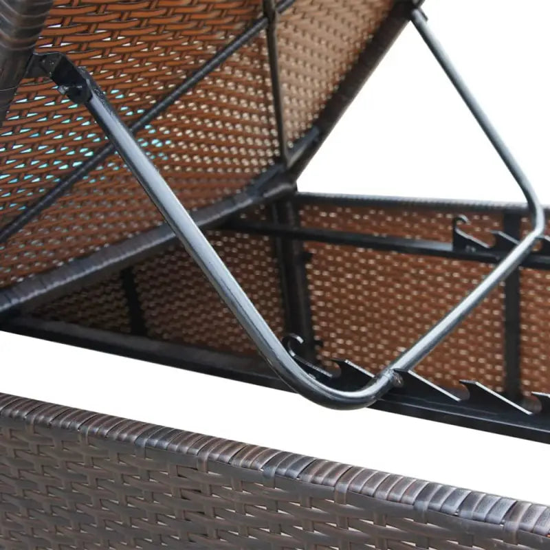 Ligsstoel met poly rattan en gepoedercoat stalen frame voor de tuin - Ligstoelen