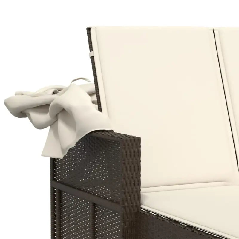 Ligstoel met poly rattan en uitschuifbare luifel voor comfortabele zitervaring - Ligstoelen