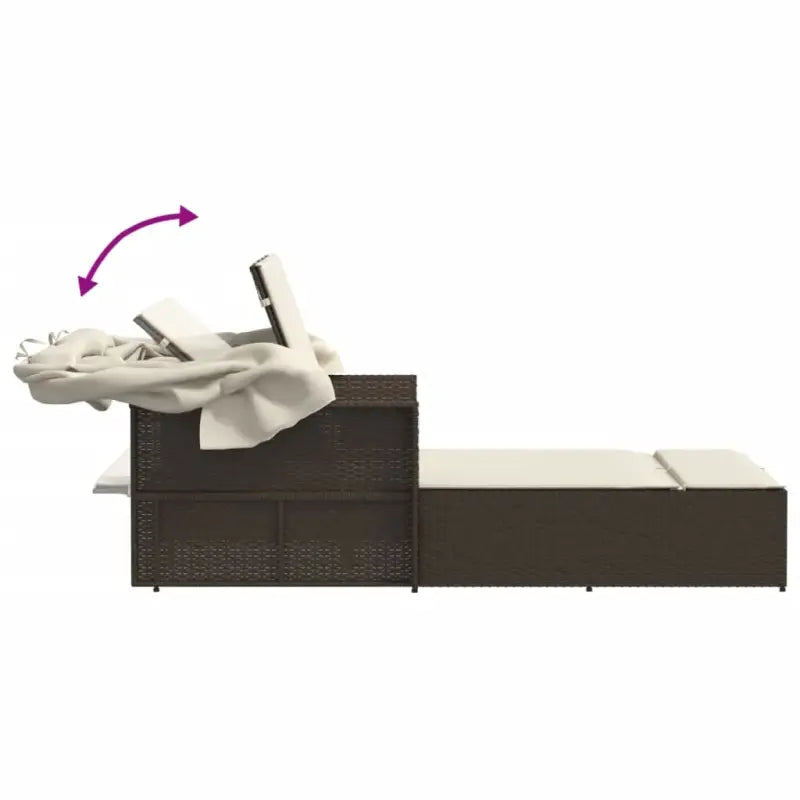 Ligstoel met poly rattan en uitschuifbare luifel voor comfortabele zitervaring - Ligstoelen