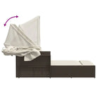 Ligstoel met poly rattan en uitschuifbare luifel voor comfortabele zitervaring - Ligstoelen