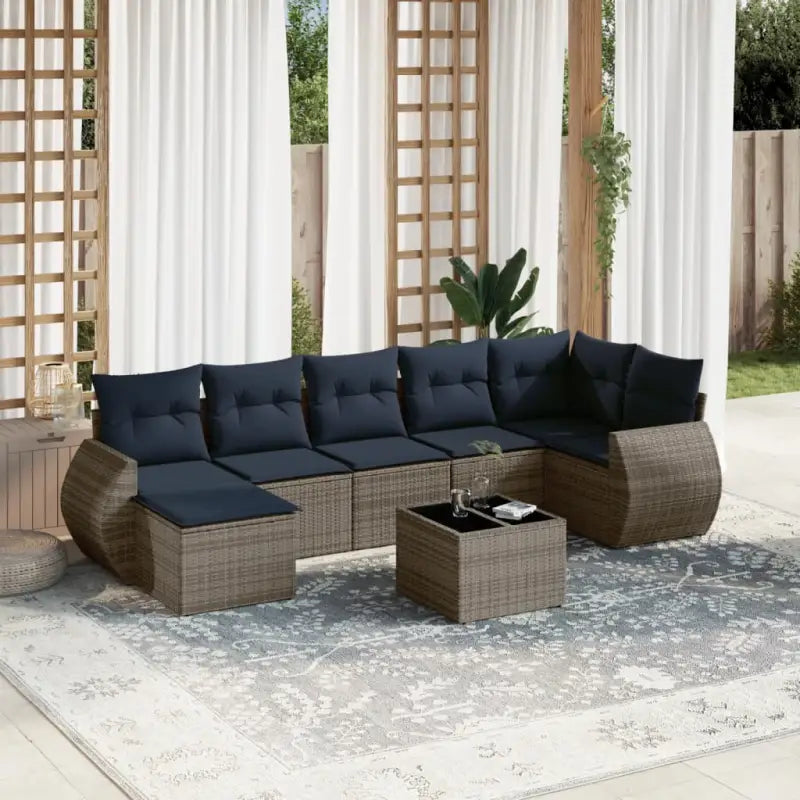 Lounge Dining Set in Grijs Materiaal met Waterdichte Tas en Gepoedercoat Staal - Tuinsets