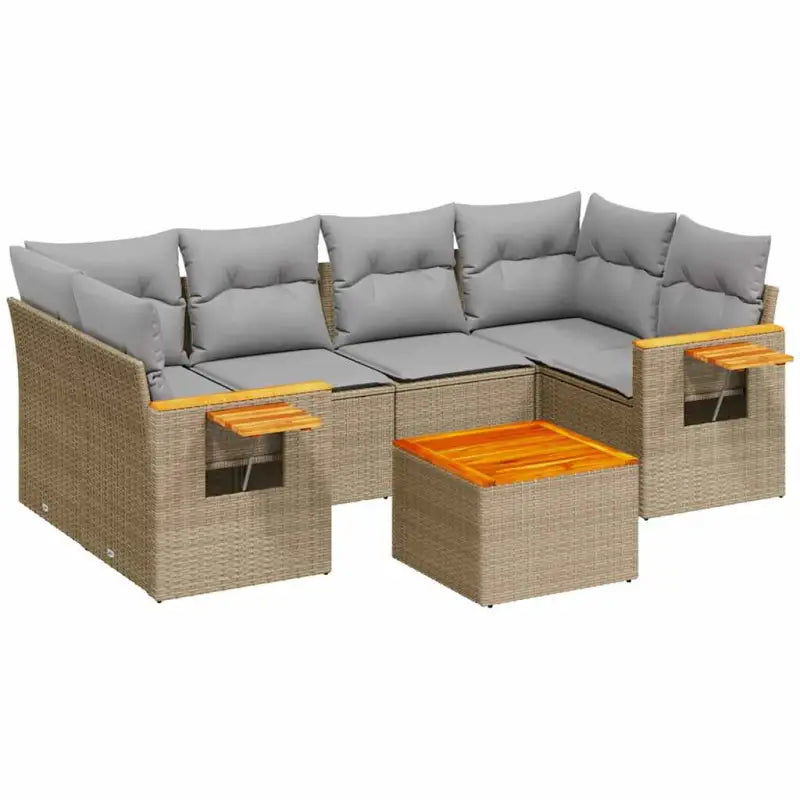 Lounge tuinset in beige materiaal met gepoedercoat staal en comfortabele afmetingen - Tuinsets