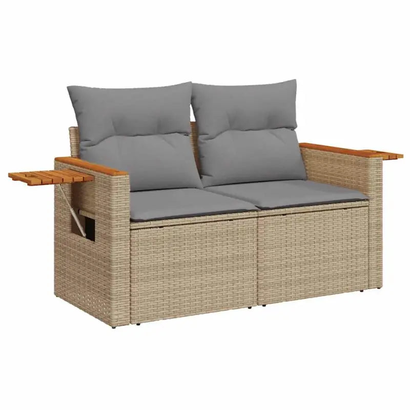 Lounge tuinset in beige materiaal met gepoedercoat staal en comfortabele afmetingen - Tuinsets