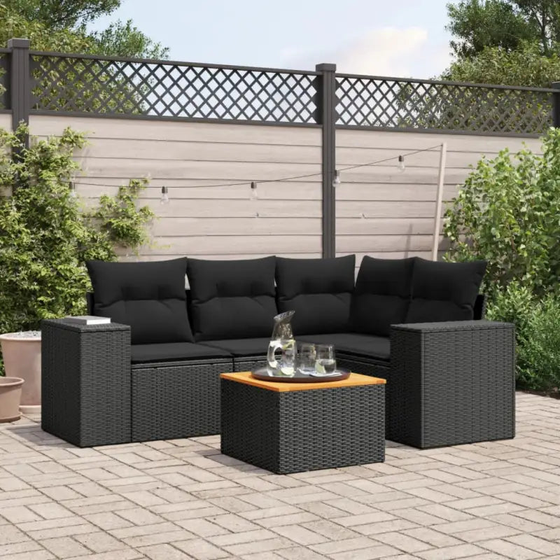 Lounge Tuinset in Beige met Waterdichte Tas en Gepoedercoated Staal - Zwart - Tuinsets