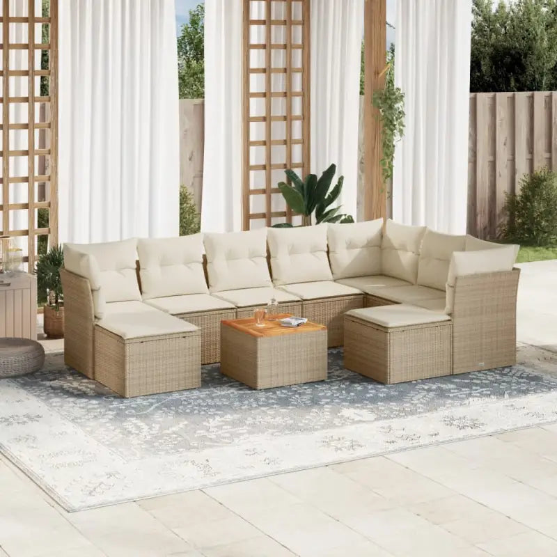 Lounge Tuinset in Beige met Waterdichte Tas en Gepoedercoated Staal - beige en crèmekleurig - Tuinsets