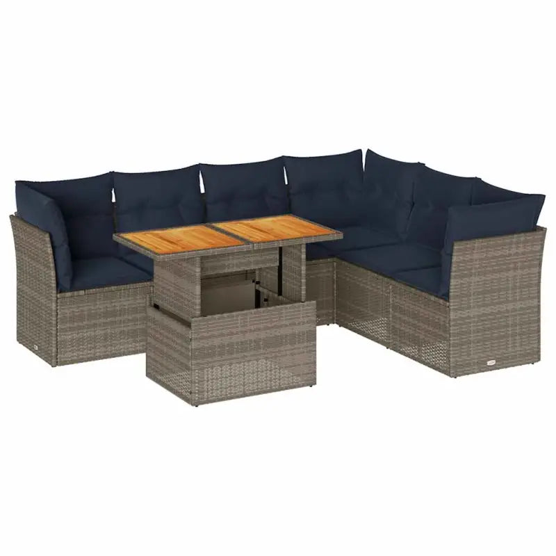 Lounge Tuinset in Grijs Materiaal met Waterdichte Tas en Gepoedercoat Staal - Grijs - Tuinsets