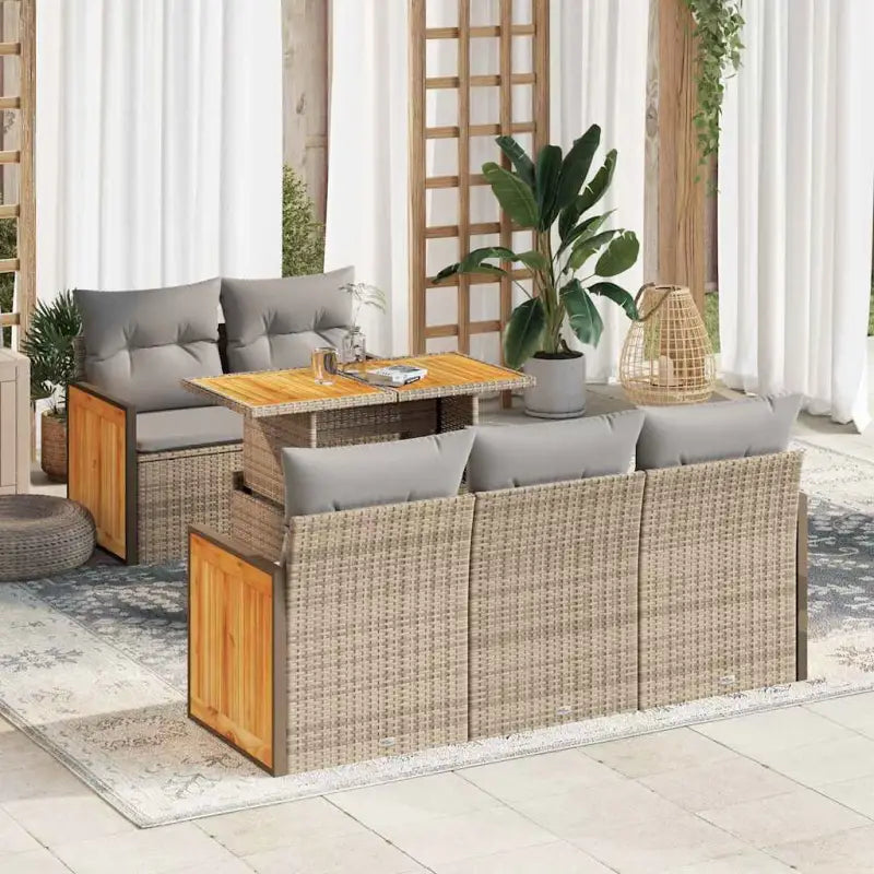 Lounge tuinset in grijs materiaal met waterdichte tas en gepoedercoat staal - Beige en grijs - Tuinsets