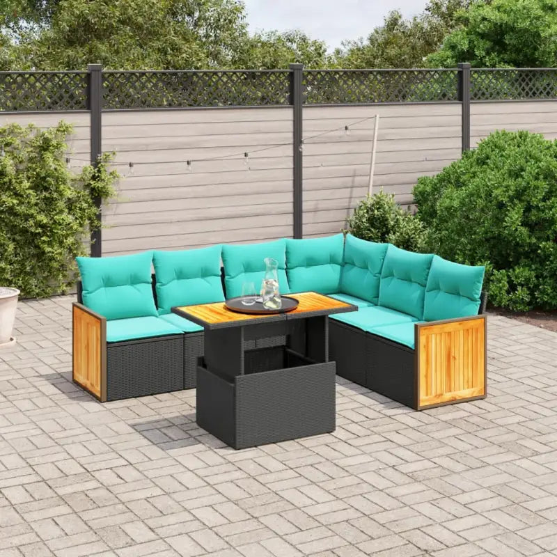 Lounge tuinset in zwart materiaal met gepoedercoat staal en comfortabele afmetingen - Zwart - Tuinsets