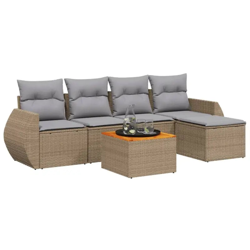 Lounge Tuinset met Beige Materiaal en Gepoedercoat Staal Afmetingen - Tuinsets