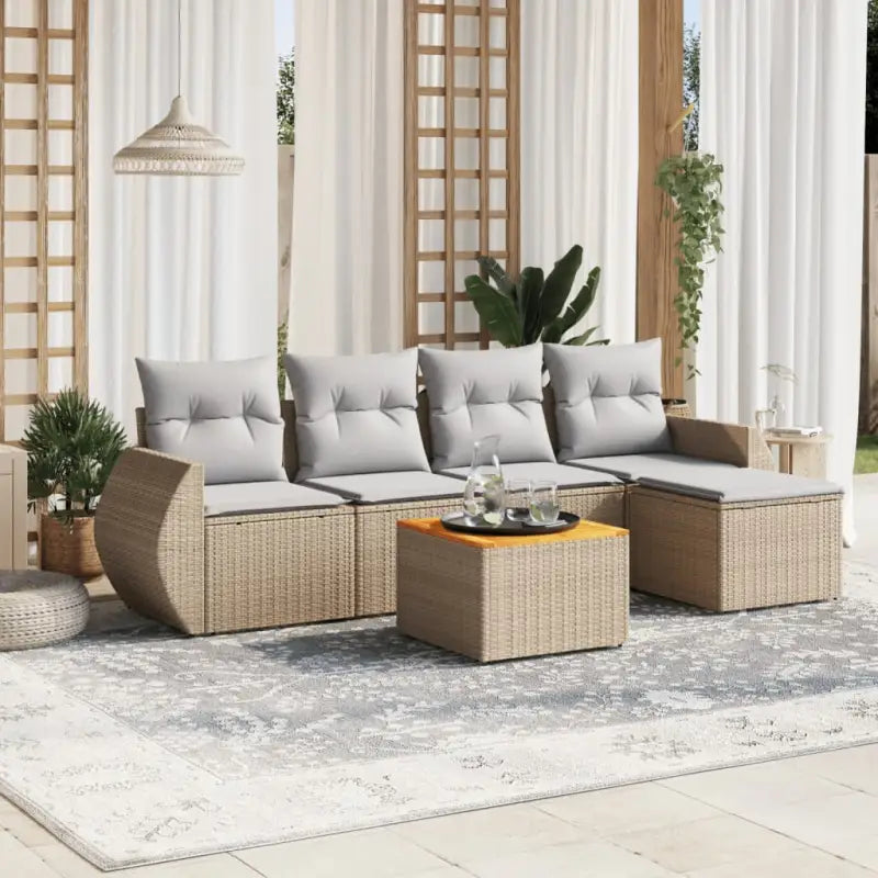 Lounge Tuinset met Beige Materiaal en Gepoedercoat Staal Afmetingen - Beige en grijs - Tuinsets