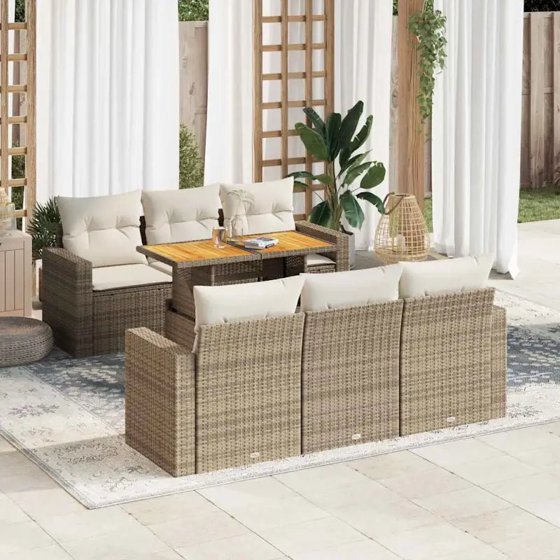 Lounge tuinset met waterdichte tas en beige materiaal van gepoedercoat staal - beige en crèmekleurig / met opbergruimte