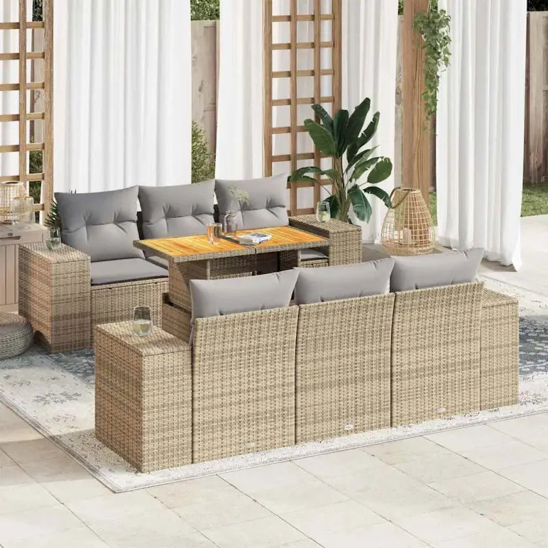Lounge tuinset met waterdichte tas en grijs materiaal van gepoedercoat staal - Beige en grijs / met opbergruimte