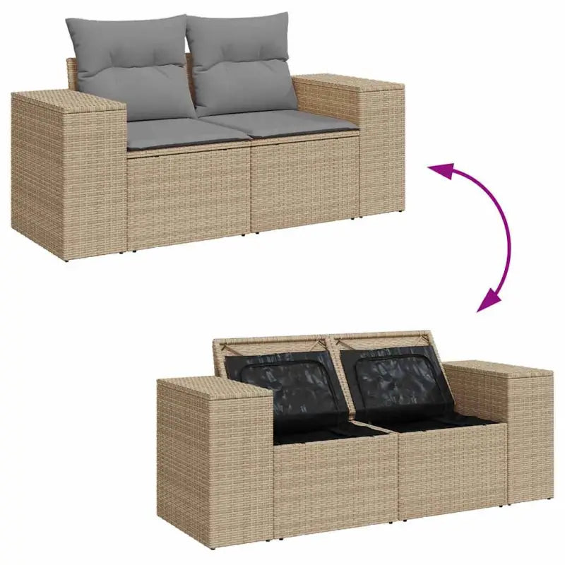 Lounge tuinset met waterdichte tas en grijs materiaal van gepoedercoat staal - Tuinsets