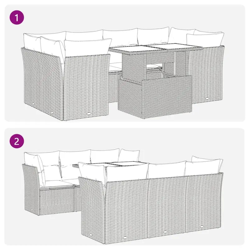 Lounge Tuinset met waterdichte tas en grijs materiaal - Grijs - Tuinsets