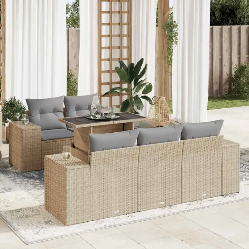 Lounge Tuinset met Waterdichte Tas in Beige en Gepoedercoat Staal - Beige en grijs - Tuinsets