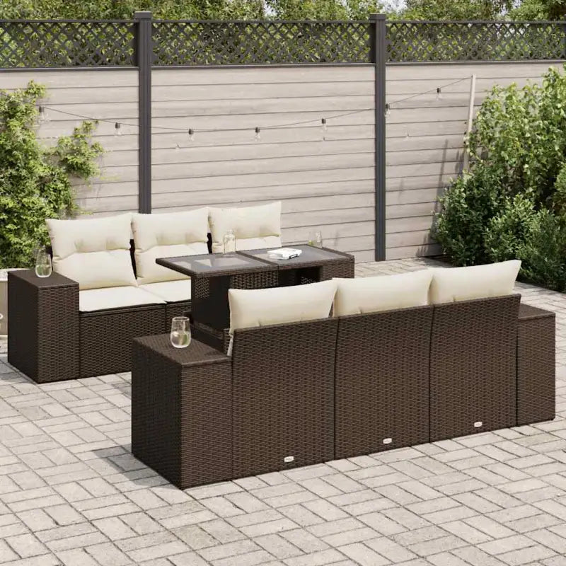 Lounge tuinset met waterdichte tas in beige materiaal en gepoedercoat staal - Bruin en crème - Tuinsets